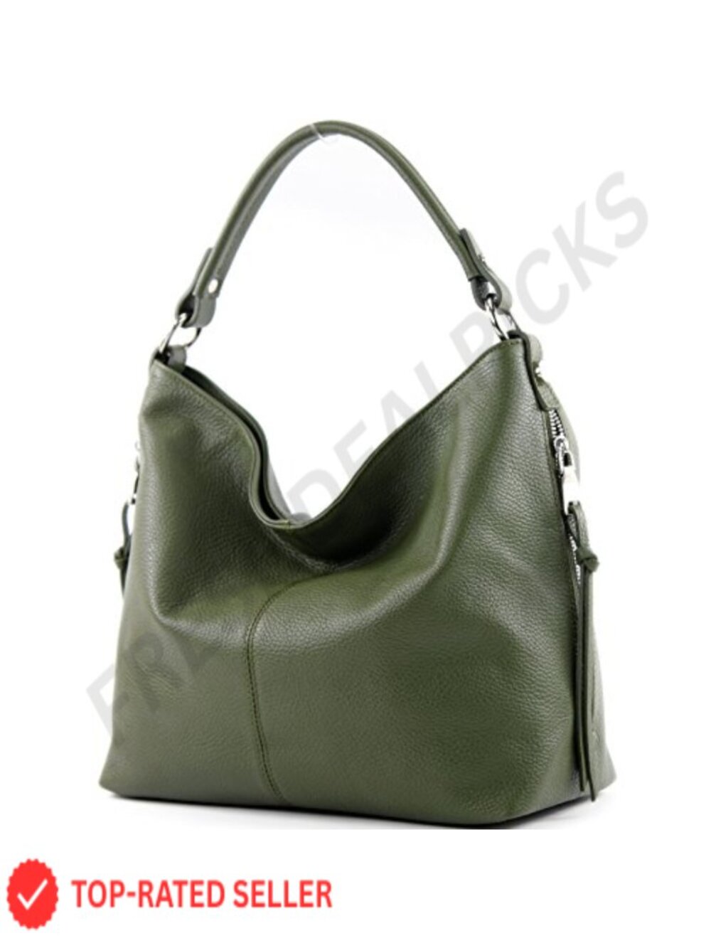 Italian Leather Shoulder Bag Hobo Purse with Pockets